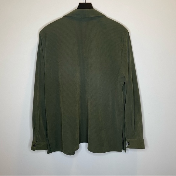 KORET Vintage Army Green Button Down Blouse Extra Large - Picture 5 of 6